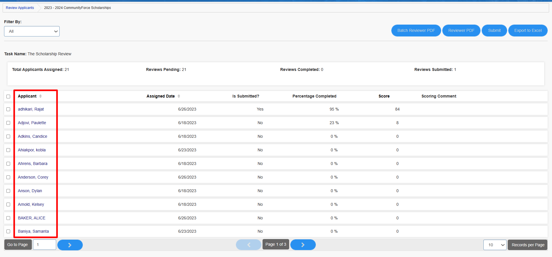 Show Sections to Reviewers by Fund (“Show for Fund”) – CommunityForce